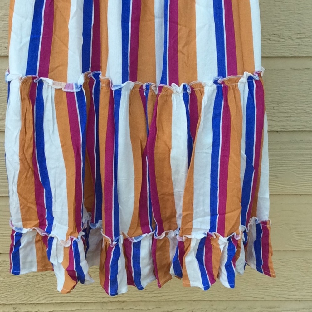 Stripe Design Smocked Tiered Dress - Picture 6 of 9